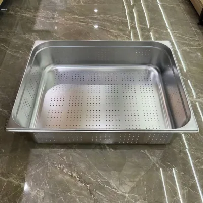 2/1*6.5cm stainless steel perforated gn pan
