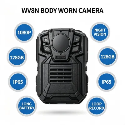Smart Loop Mode WV8N Wearable Recorder Compact Body Camera Simple Settings for on Site Documentation Work