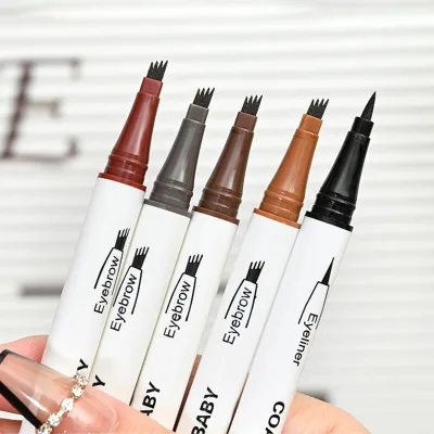Waterproof Wild Water Eyebrow Pencil With Distinct Roots Not Easy to Fade Claws Double Ended Four-fork Liquid Eyebrow Pencil