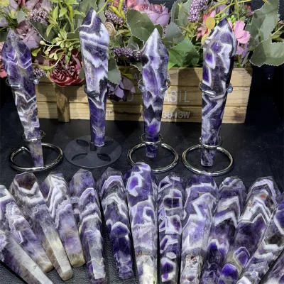 Hot Selling Crystal Crafts Natural Dream Amethyst Wand for Crystal Healing Stones Gifts