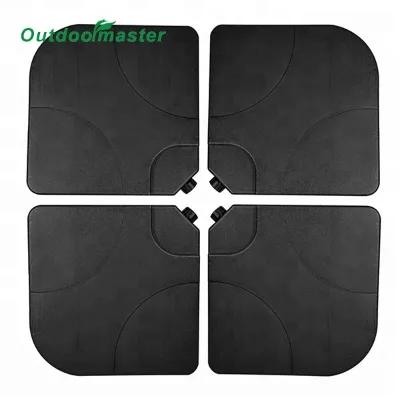 Patio 4-Piece Cantilever Offset Plastic Umbrella Base Stand - Black
