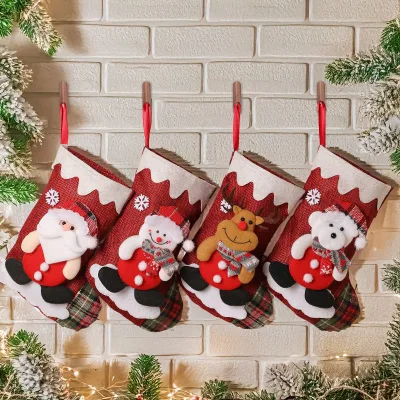 New Christmas Decoration 3D Doll Christmas Decoration Socks Christmas Tree Pendant Wall Decoration
