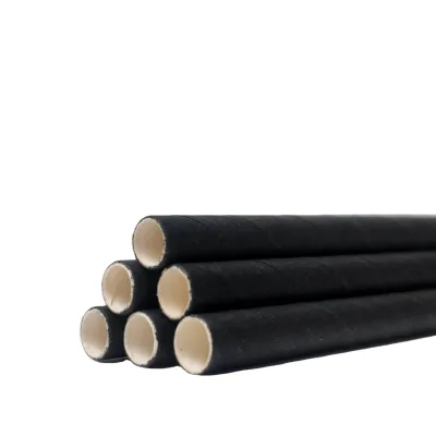 12mm PLA Biodegradable Black Wrapping Paper Drinking Milkshake Straws for Homeware