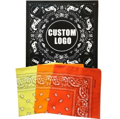 Wholesale Custom Design Bandana 100% Cotton Paisley Large Bandana