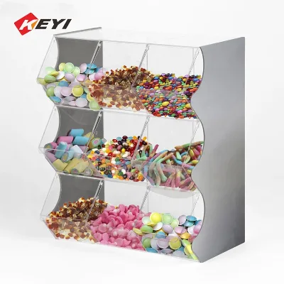 Customized Clear Acrylic for Lightweight Washable Candy Bins & Dispenser for Supermarket