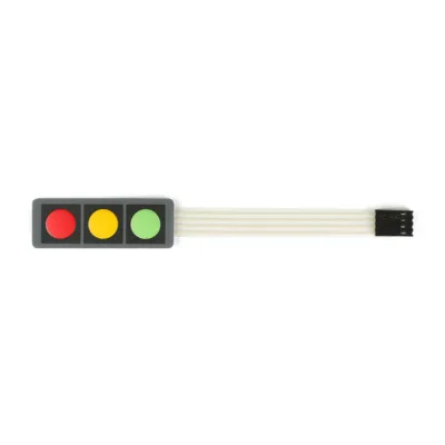 1x3 Membrane Keypad 3 Red Yellow Green Round Buttons Flexible PET Switch Panel for Arduino DIY MCU Keyboard