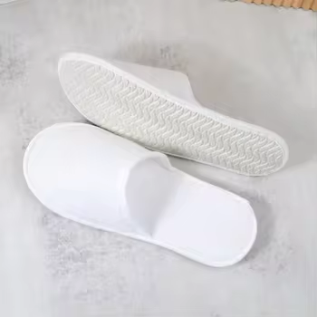 Wholesale Disposable Hotel Slippers Cotton Terry With EVA TPR Rubber Soft Wood Straw for Hotel Spa Airline Hospital With logo