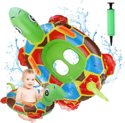 Turtle Shaped Baby Swimming Ring Inflatable Baby Swimming Float PVC