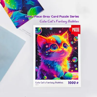 Tailored Thousand Slice Clue Cats Family Babies Jigsaw Freely Select Board Freely Select Surface Coat 1:1 Chart Rigid Box