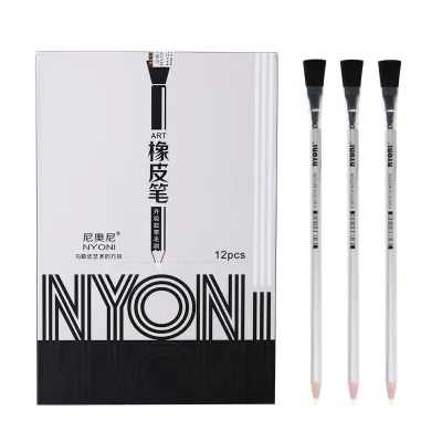 Convenient Design Student Eraser Pencil Clean Rubber Pen with Brush Multiple Function White Pencil