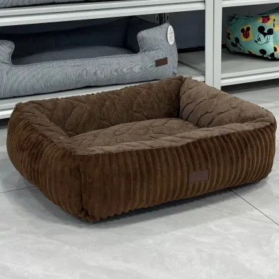 Wholesale Luxury Waterproof Durable Rectangle Ultra Soft Washable Pet Dog Bed