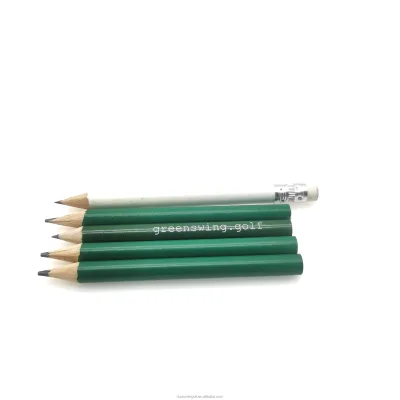Custom Logo Printed Small round Wooden Golf Pencils with Eraser Premium Golf Products