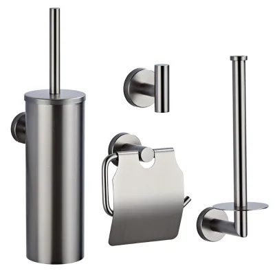 Best Hot Selling Stainless Wall Mounted Bathroom Gun Grey Toilet Toilet Brush Set