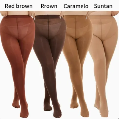 Custom Plus Size Brown Skintone Durable Pantyhose 200Lbs Non-Slip Sheer T-Waist Ballroom 40D Dance Women Tights