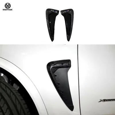 UV-Protected Real Carbon Fiber Fender Side Vent Trim Air Scoop for BMW X5M F85 X6M F86 2014-2018 Car Tuning Body Kit Accessories
