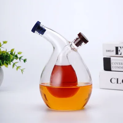 Household Kitchen Large Capacity Oil Vinegar Sauce Bottle 2 in 1sealed Glass Oil Pot