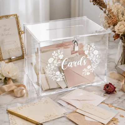 Modern Acrylic Wedding Card and Gift Boxes with Logo Printing Acrylic Gift Box  Custom logo Wedding Gift Box Odern Birthday Box