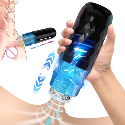 Telescopic Rotation Stroker Hands Free Automatic Thrusting Piston Masturbation Cup Sex Toy for Men Masturbating Enlargement