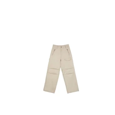 2025 Women's All-Match Pocket Cargo Pant Loose Fit Casual Pants with Mid-Waist Wide-Leg Overalls Flat Front Style for Women