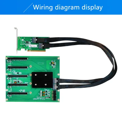 In Stock PEX88096 5 GPU Expansion Backplane PCIe4.0 X16 1 to 5 Internal PCIE 8654 Adapter Card for Server Workstation