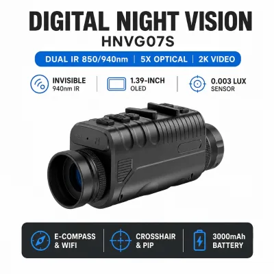 Outdoor Night Vision Goggles HNVG07S Combinable Monocular 6X Digital Zoom 850nm 940nm Infrared Animal Observation
