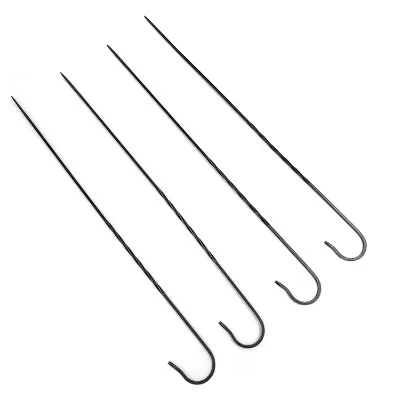 38.5cm BBQ Skewer Barbecue Roasting Sticks with Hanging Hook