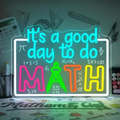 It's a Good Day to Do Math Neon Sign Led Light Math Neon Sign for Classroom Neon Lights for Classrooms