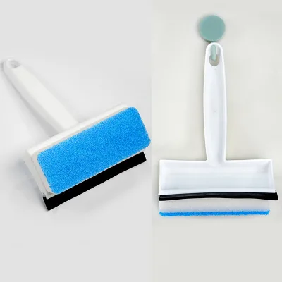 Hot Sale Household Cleaning Window Glass Squeegee Wiper Scrubber Dual Side Blade Rubber Sponge Glass Cleaning Brush