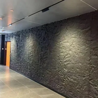 Modern FRP Flexible Soft Stone Wall Cladding Panels for Interior Exterior Black Color for Walls Floors Decorative Purpose