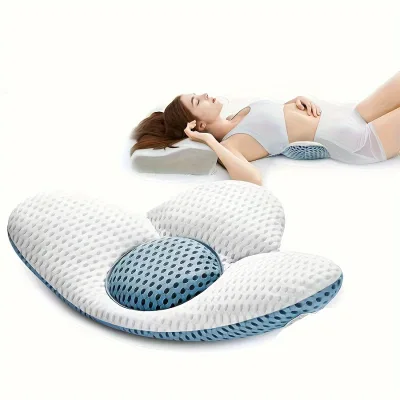 Lumbar Support Pillow for Sleeping, Heated Lower Back Pillow with Graphene Heating for Lower Back Pain Relief Bed Rest Pillow