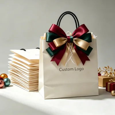 OEM Gold Stamp Custom Logo Coated Paper Gift Bags Luxury Clothing Business Shopping Bag Paper Bags for Shopping