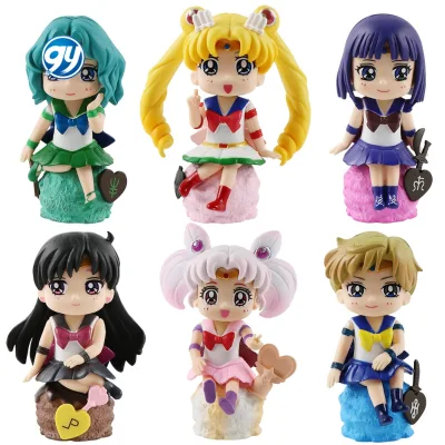 6pcs/set Factory Wholesale Cartoon PVC Toy Anime Action Figure Sailor Moon Figura Plastic Crafts