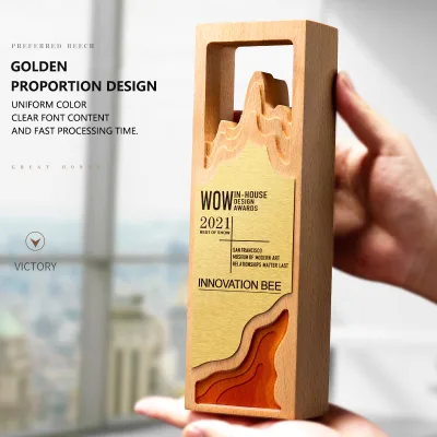 Hot Selling Creative Crystal Wooden Award Wooden Trophy Awards Wooden Trophies