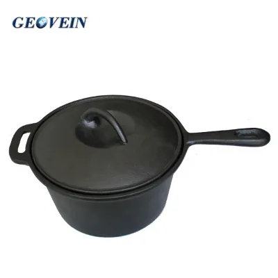 Wholesale Seasoned 2-Quart Covered Cooking Sauce Pot Cast Iron Pot