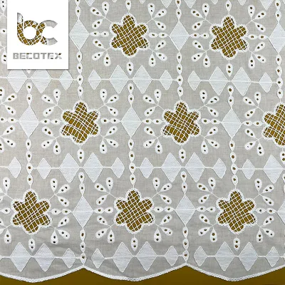 New Laser Cut Hollow 100% Cotton Embroidery Fabrics Women's Skirt Children's Clothing