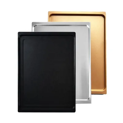 435x315mm Baking Storage Containers Pizza Pan Rectangle Small Oven Pan Mental Pastry Plate Aluminum Flat Baking Pans