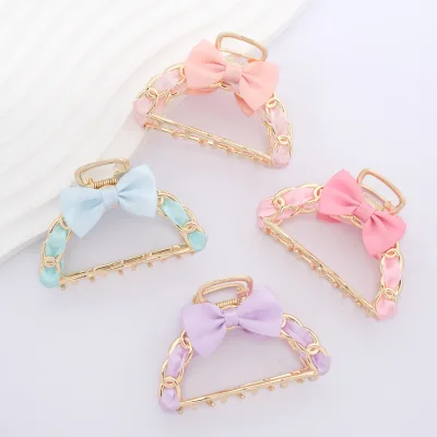 Elegant Design Hair Clips for Women Girls Custom Wholesale Alloy Bow Knot European American Style Hair Claws