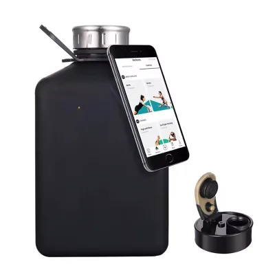 BPA Free 2.7L Oversize Magnetic Tripod Water Bottle Fitness Gym Water Bottle with Magnetic Phone Holder Leakproof