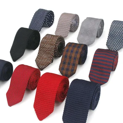 Popular Modern Design Knitted-necktie Wave Knit Neck Tie Single Color Knitted Neckties Knitted Tie