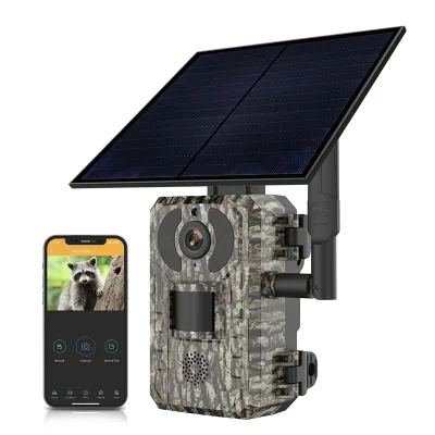 4MP Solar Panel Hunting Trail Infrared Live Video Wildlife Monitoring Forest Surveillance 4G Trial Camera for Deer Hunting