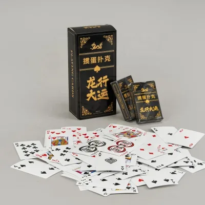 Custom Durable Rounded Corners Advertising Poker Paper Playing Cards Case with Printed Design for Family Travel Game Storage