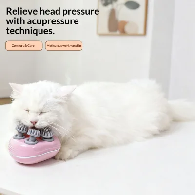 Electric Pet Cat Head Massager with Charging Multifunctional Smart Scalp Decompression Artifact