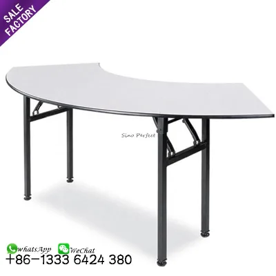 Sinoperfect Folding Half Moon Banquet Table Furniture Wedding Restaurant Foldable Hotel Party Banquet Table Wedding