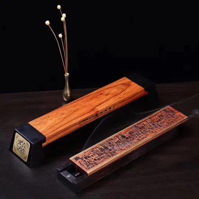 Classical Han-style Redwood Aromatic Music Incense Burner with Horizontal Holder and Hollow-out Stand