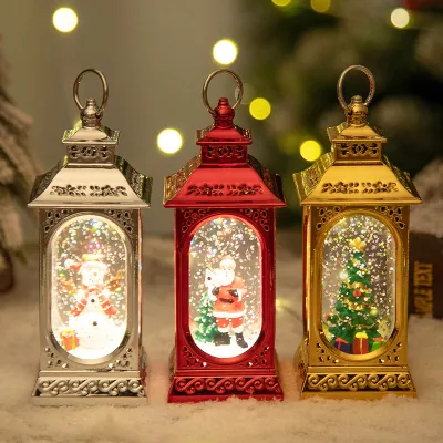 Red/Gold/Silver Christmas LED Snowball Lantern Sparkling Water Lantern, Suitable for Christmas Home Decoration Gifts