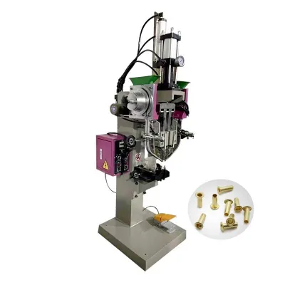 Easytech Motorized Grommet Press Automatic Aluminum Pot Rivet Vamp Nailing Shoe Upper Eyelet Machine