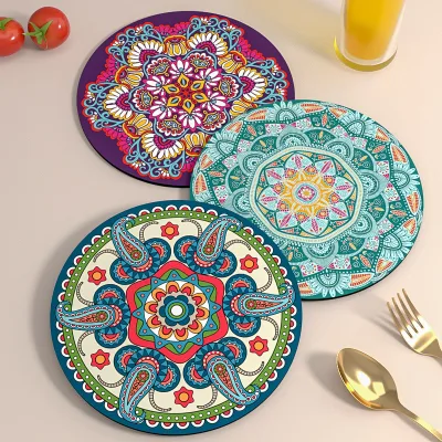 WOWEI Heat-resistant Heat-insulating Anti-scald Rubber Tea Mats Cup Mats Table Mats Cute Design Eco-friendly