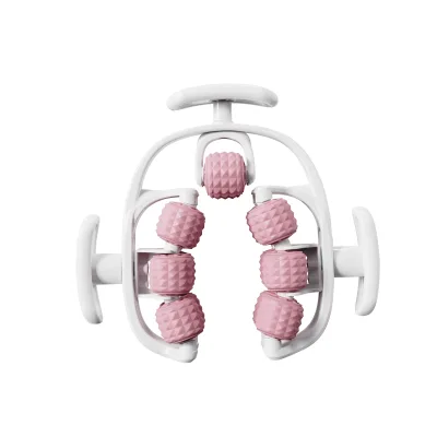 Professional 360 Degree Ring Leg Massager Double-Row Rollers Deep Tissue Calf Thigh Muscle Relaxer PU Material Unisex for Yoga