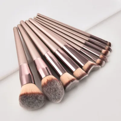 10pcs Luxury champagne Makeup Brushes Set No logo Synthetic Make up Brushes Private Label