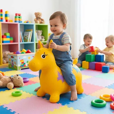 1300g Thick PVC Kids Bouncy Horse Caballo Saltarin 5 Colors Red Yellow Blue Green Pink Toddler Inflatable Hopper Animal